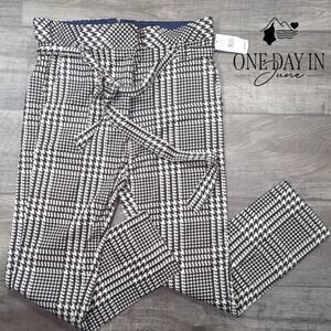 Adriano Goldschmied Houndstooth Print Lettuce Edhge Belted Pants Size 27 (4)
